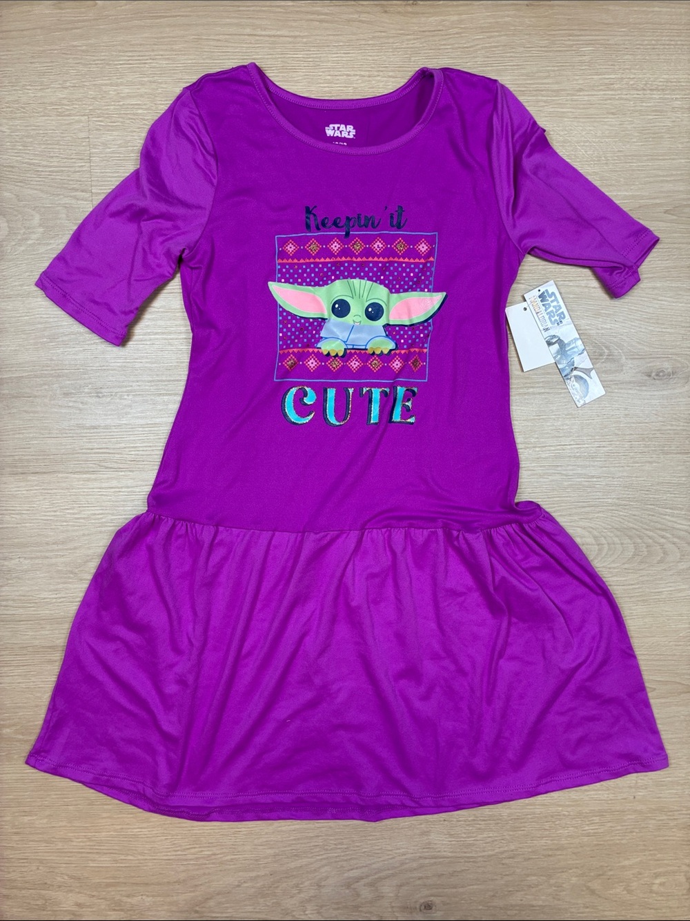 NEW Star Wars Purple Grogu Graphic Casual Girls Dress